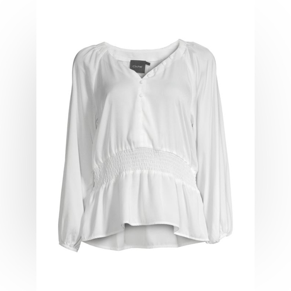 Cliché Smocked Blouson Top Size Medium NWT